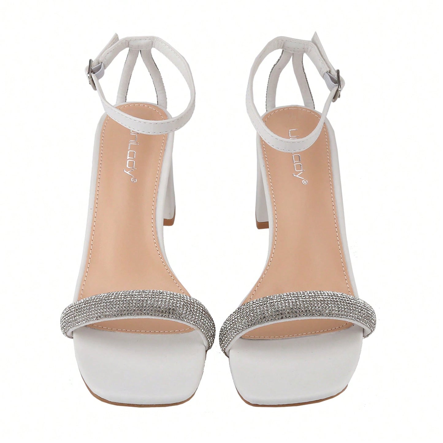Women's Chunky Open Square Toe Ankle Strap Heels Sexy Comfort Strappy Dress Shoes Wedding Bridal Pumps Sandals