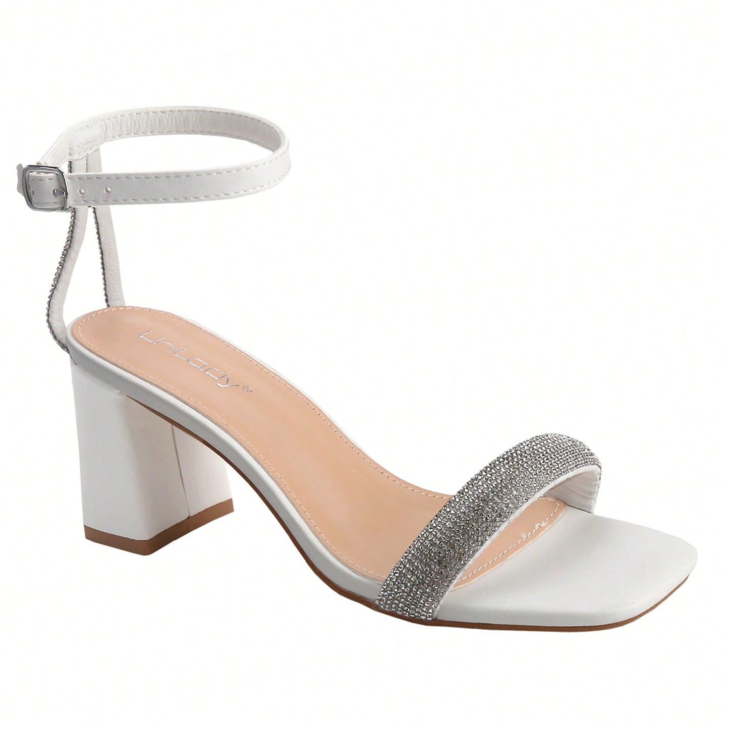 Women's Chunky Open Square Toe Ankle Strap Heels Sexy Comfort Strappy Dress Shoes Wedding Bridal Pumps Sandals