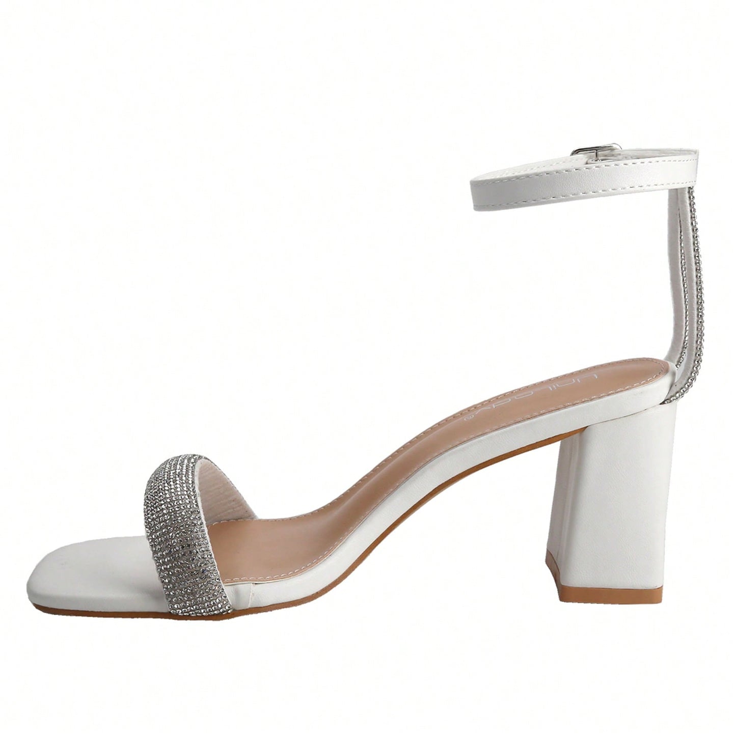 Women's Chunky Open Square Toe Ankle Strap Heels Sexy Comfort Strappy Dress Shoes Wedding Bridal Pumps Sandals
