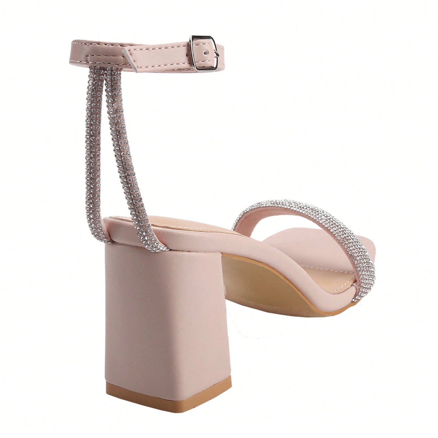Women's Chunky Open Square Toe Ankle Strap Heels Sexy Comfort Strappy Dress Shoes Wedding Bridal Pumps Sandals