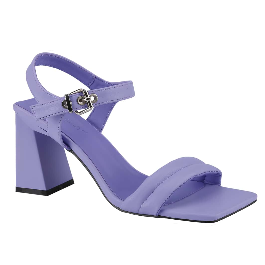 Women's Ankle Strap Square Toe Chunky Heels Sandals High Heeled Sandals