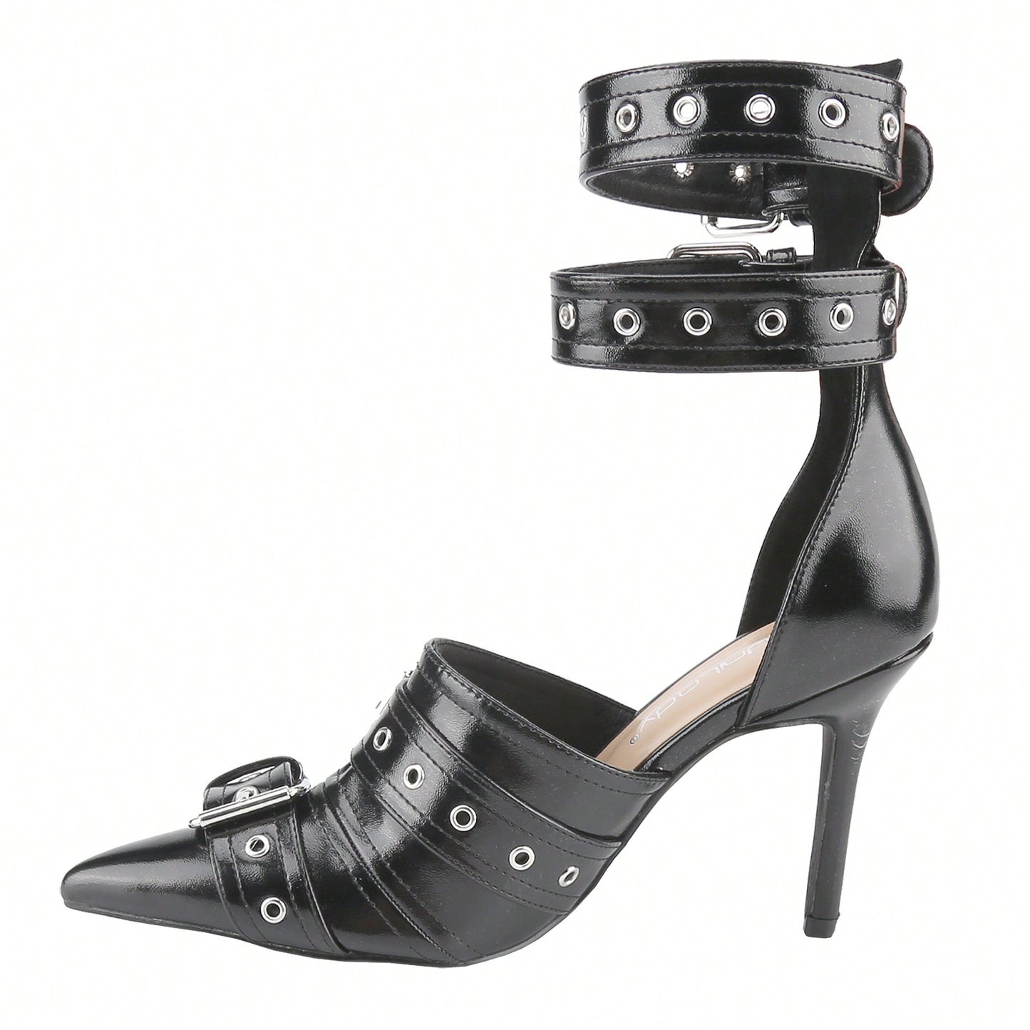 Women's High Heeled Stiletto With Buckles For Women Slingback With Straps Point Toe Casual Dress Shoes