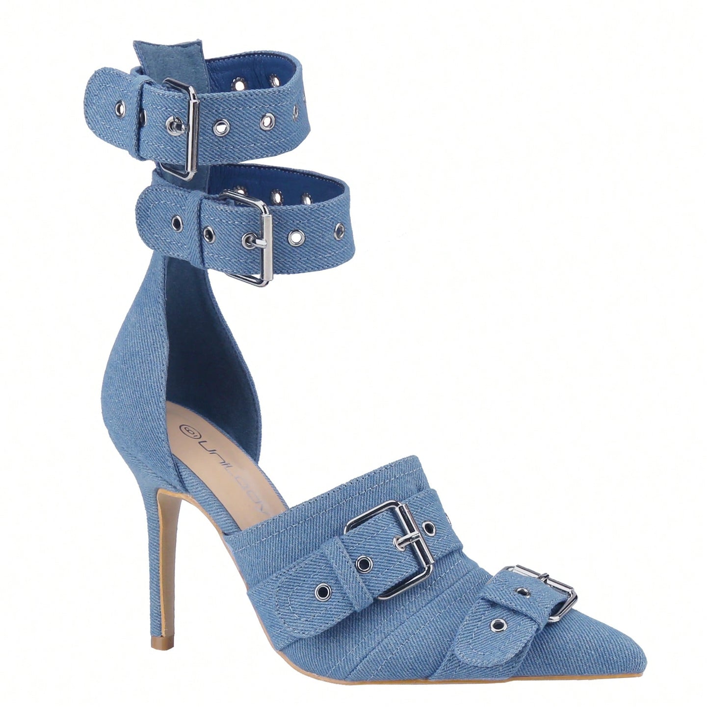 Women's High Heeled Stiletto With Buckles For Women Slingback With Straps Point Toe Casual Dress Shoes