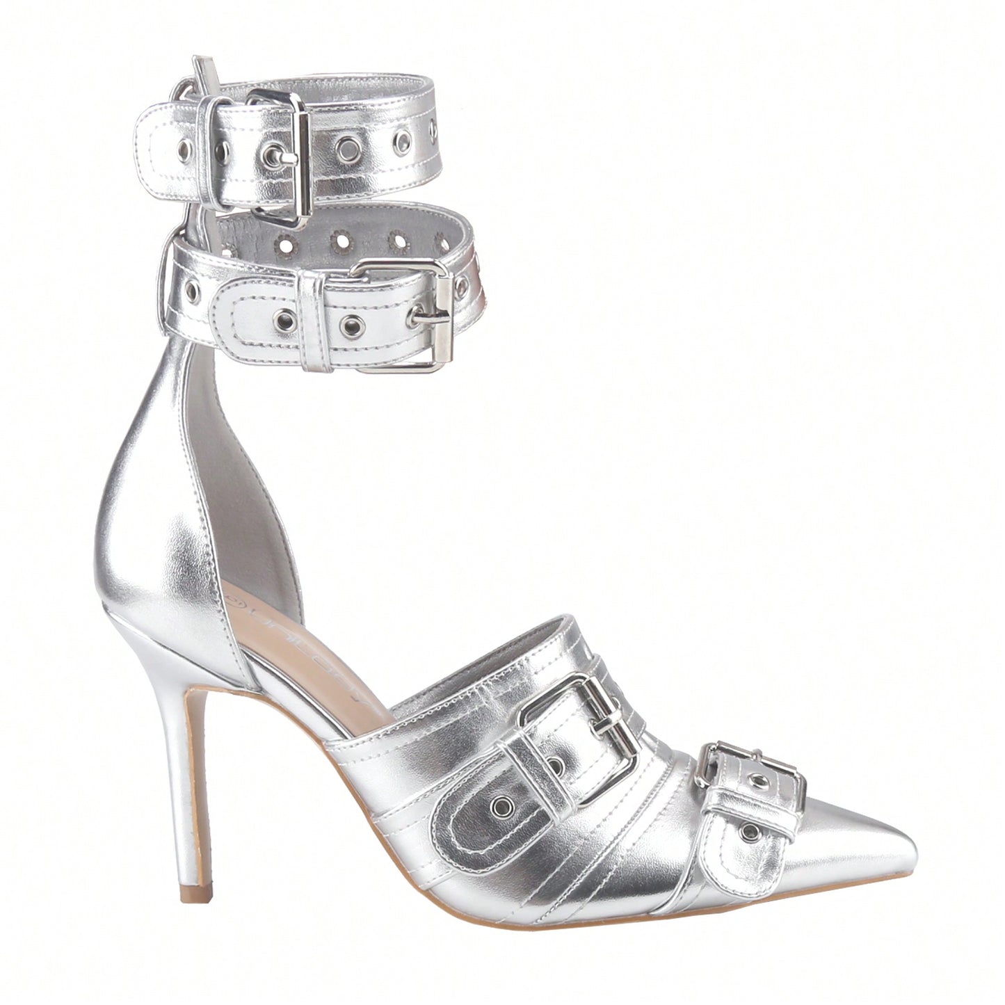 Women's High Heeled Stiletto With Buckles For Women Slingback With Straps Point Toe Casual Dress Shoes