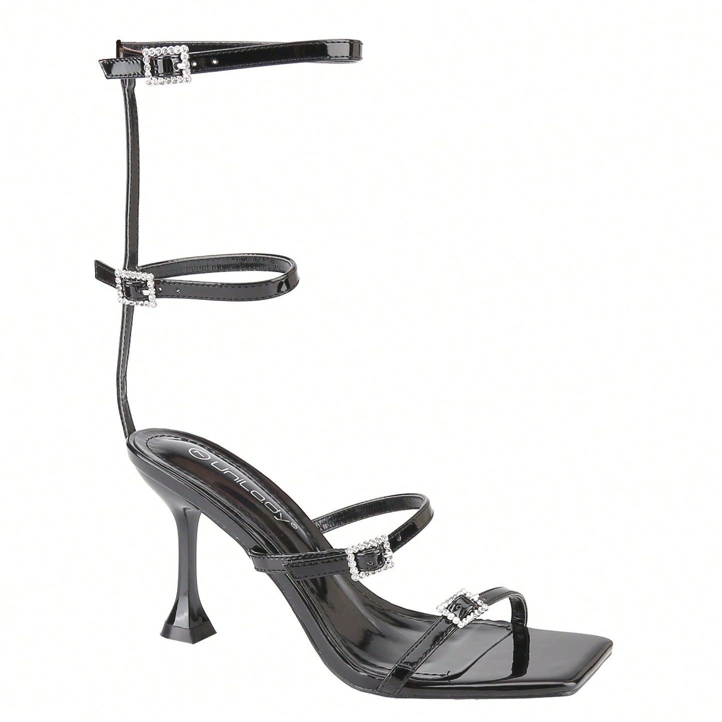 Women's Square Toe Strappy Heels Sandal Multicolor Ankle Strap Heeled Sandals Sexy Stiletto High Heels