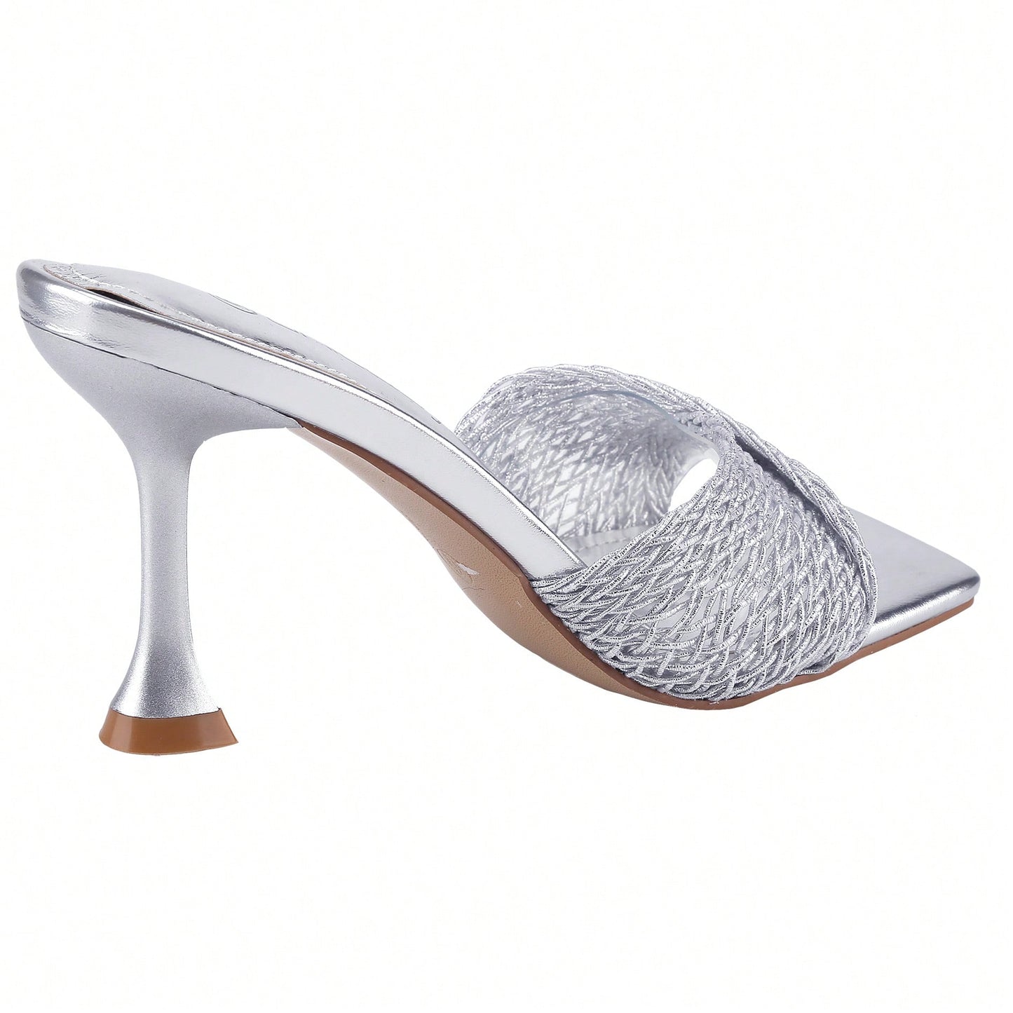 Women's High Stiletto Heels Mules Open Square Toe Slip On Comfort Sexy Dress Pumps Sandals