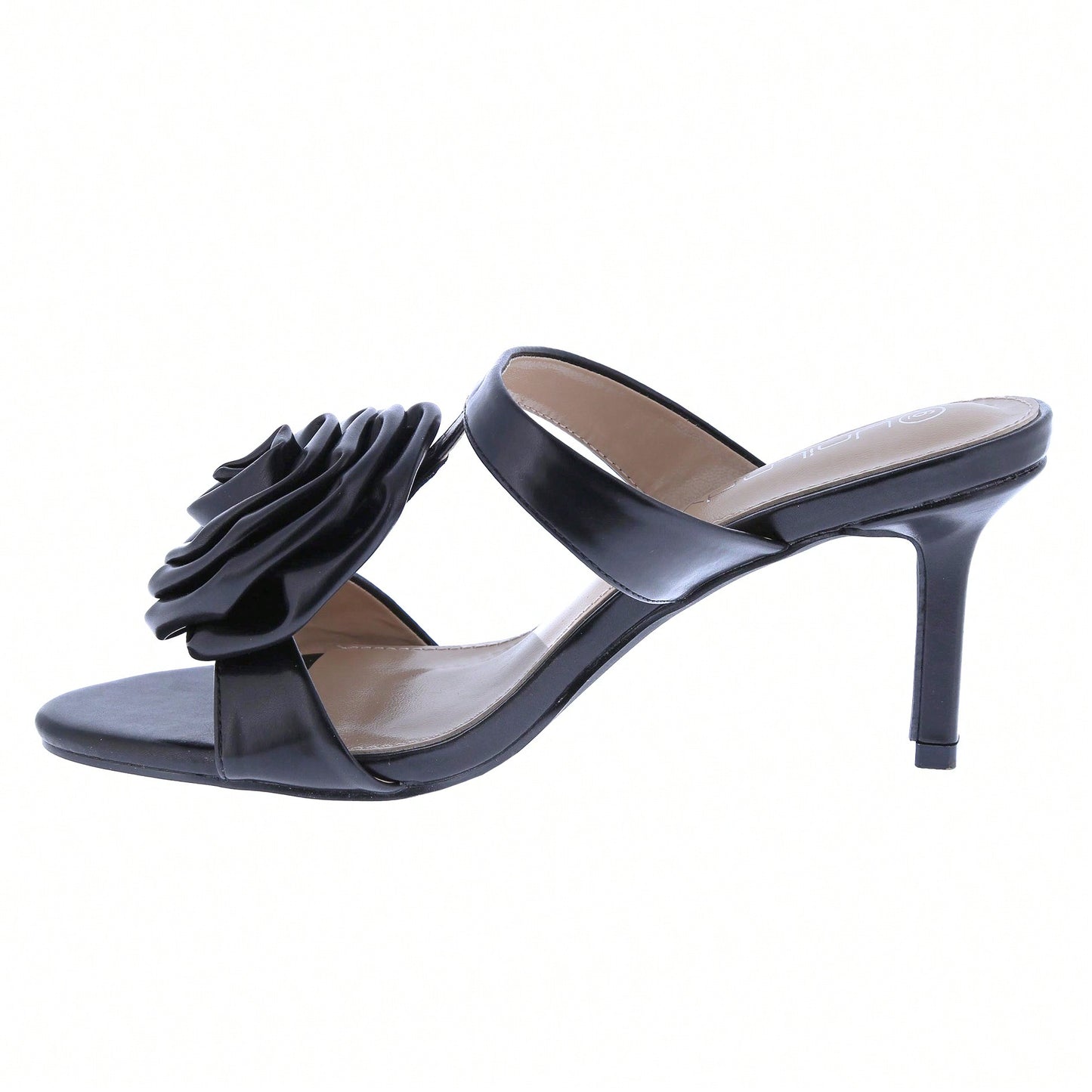 Women's Rose Flower Sexy Stiletto Mule Slip On Point Open Toe Sandals