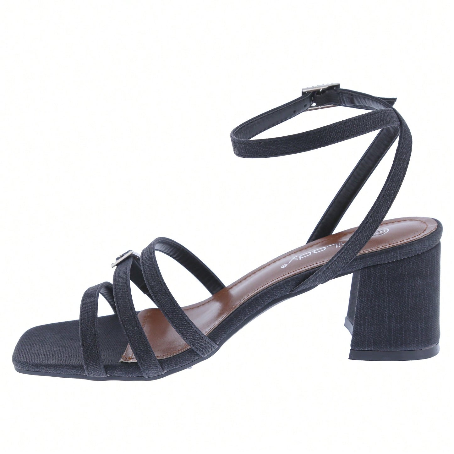 Women's Strappy Chunky Heeled Sandals Square Toe Block Heel Mules Heels