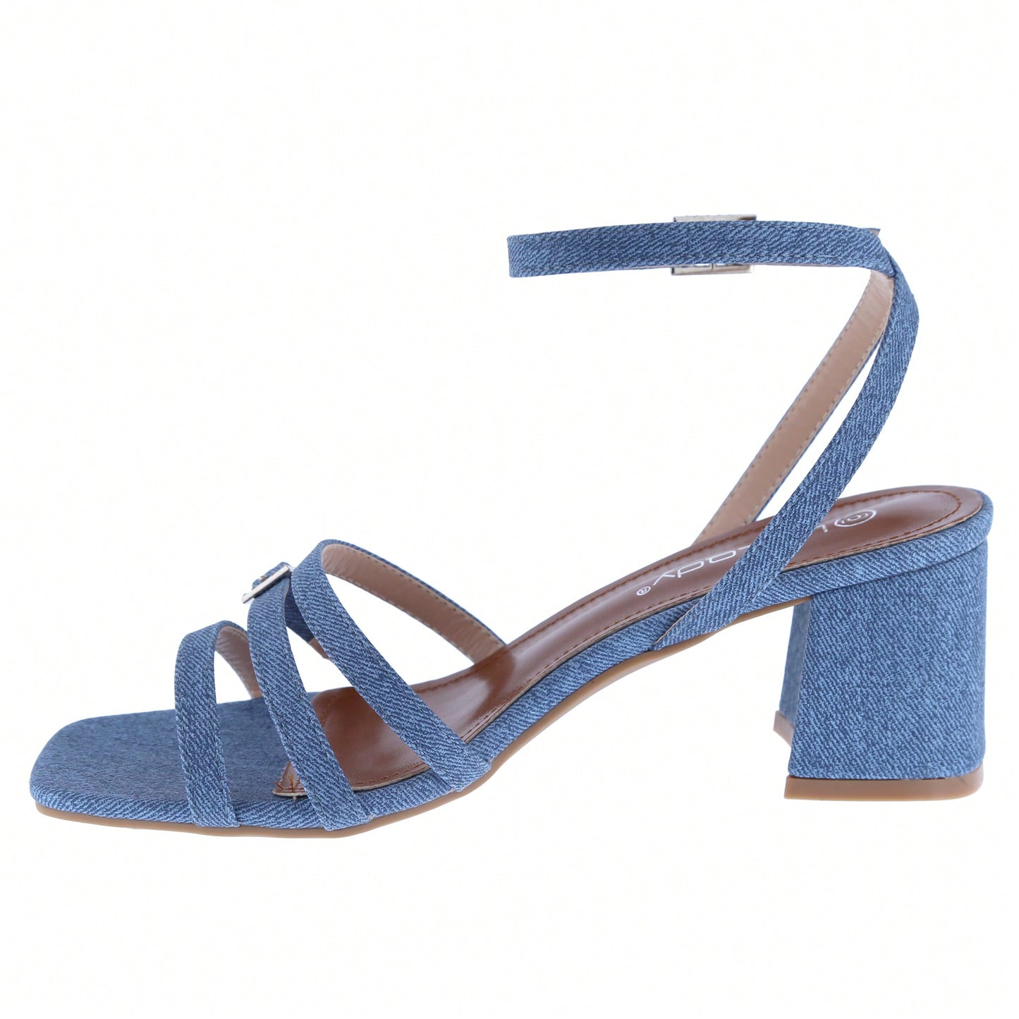 Women's Strappy Chunky Heeled Sandals Square Toe Block Heel Mules Heels