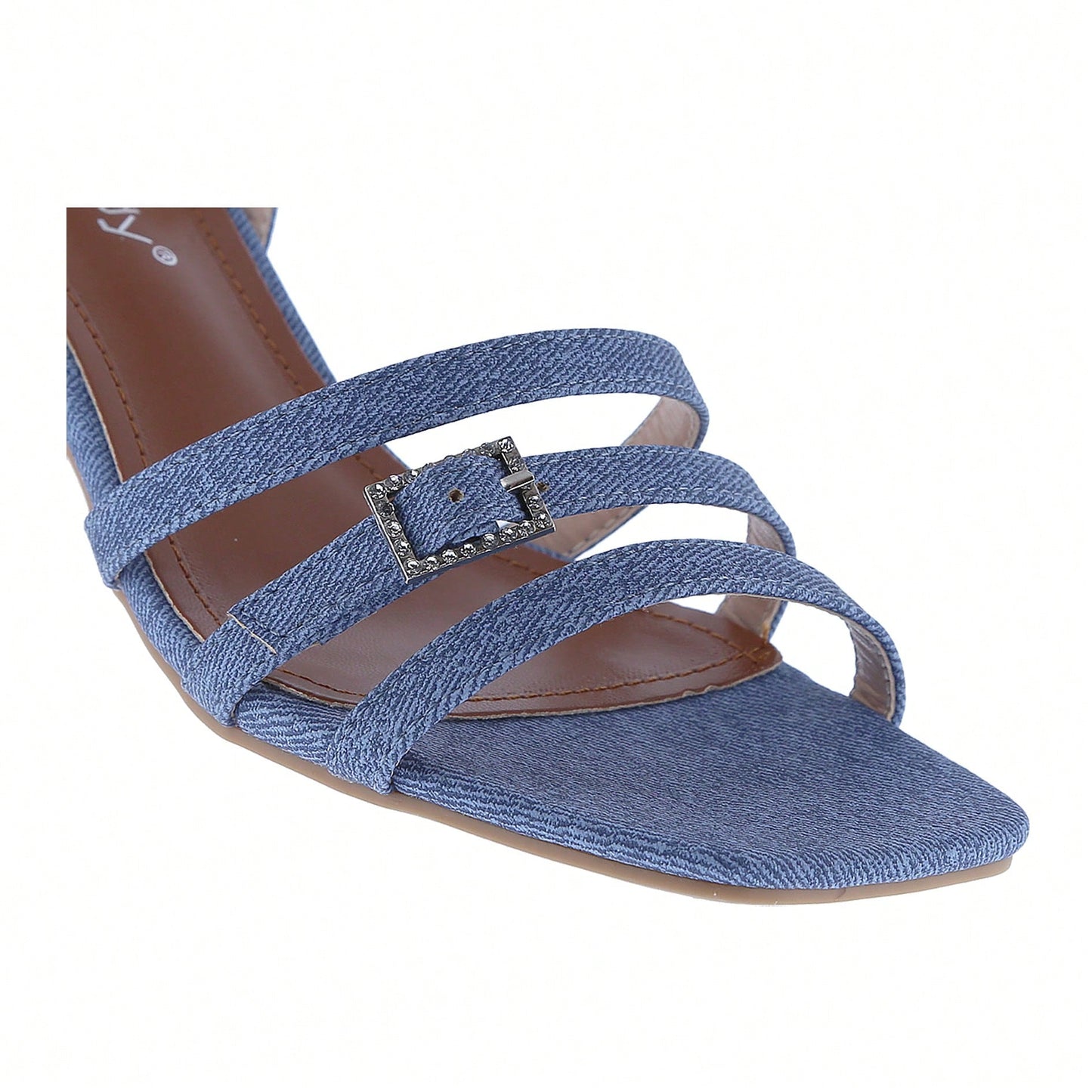 Women's Strappy Chunky Heeled Sandals Square Toe Block Heel Mules Heels