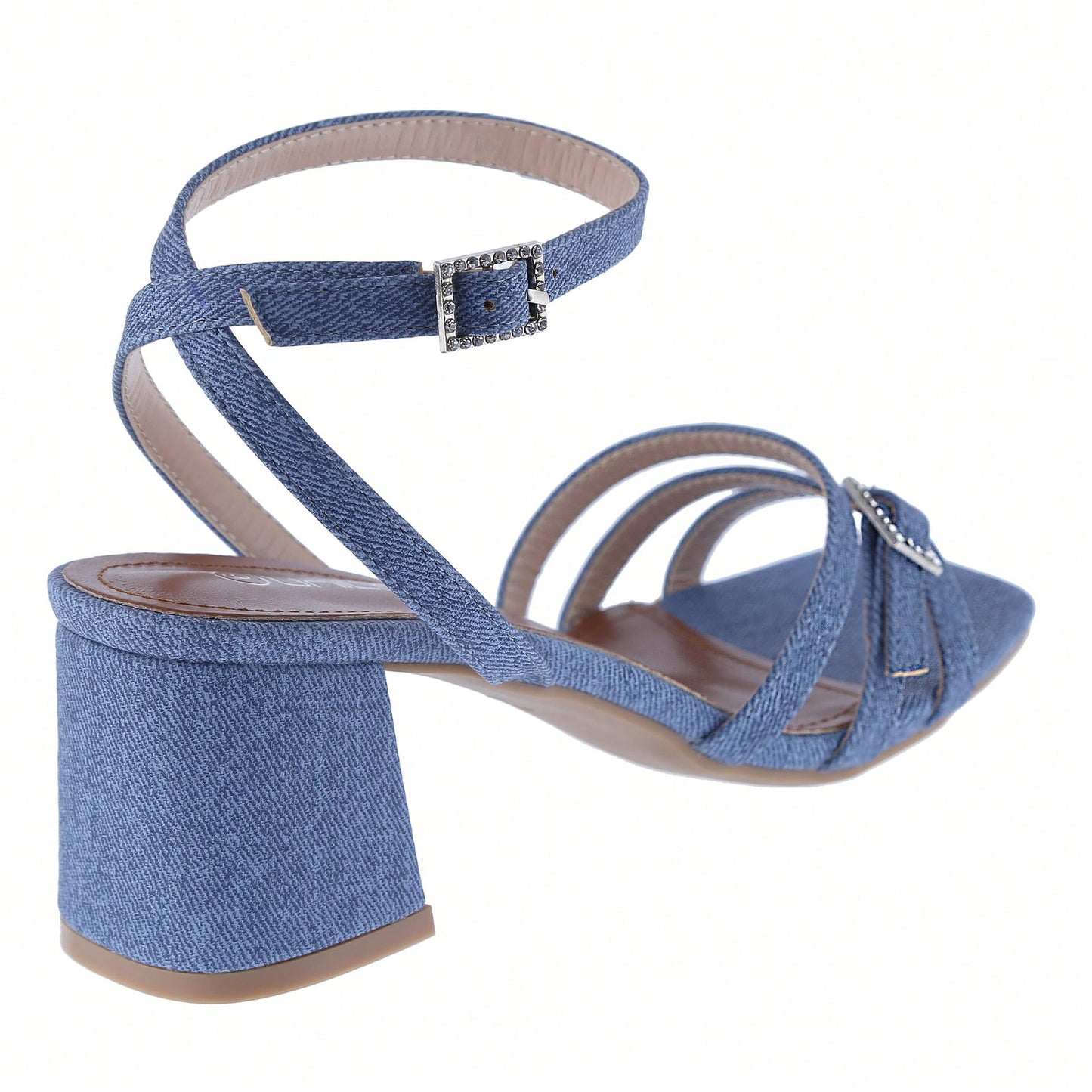 Women's Strappy Chunky Heeled Sandals Square Toe Block Heel Mules Heels