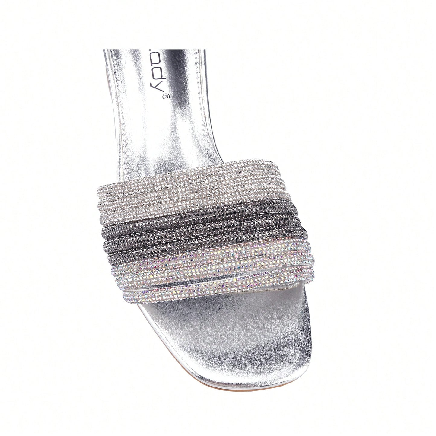 Women's Rhinestone Chunky Heels Sandals Square Open Toe Sandals Dress