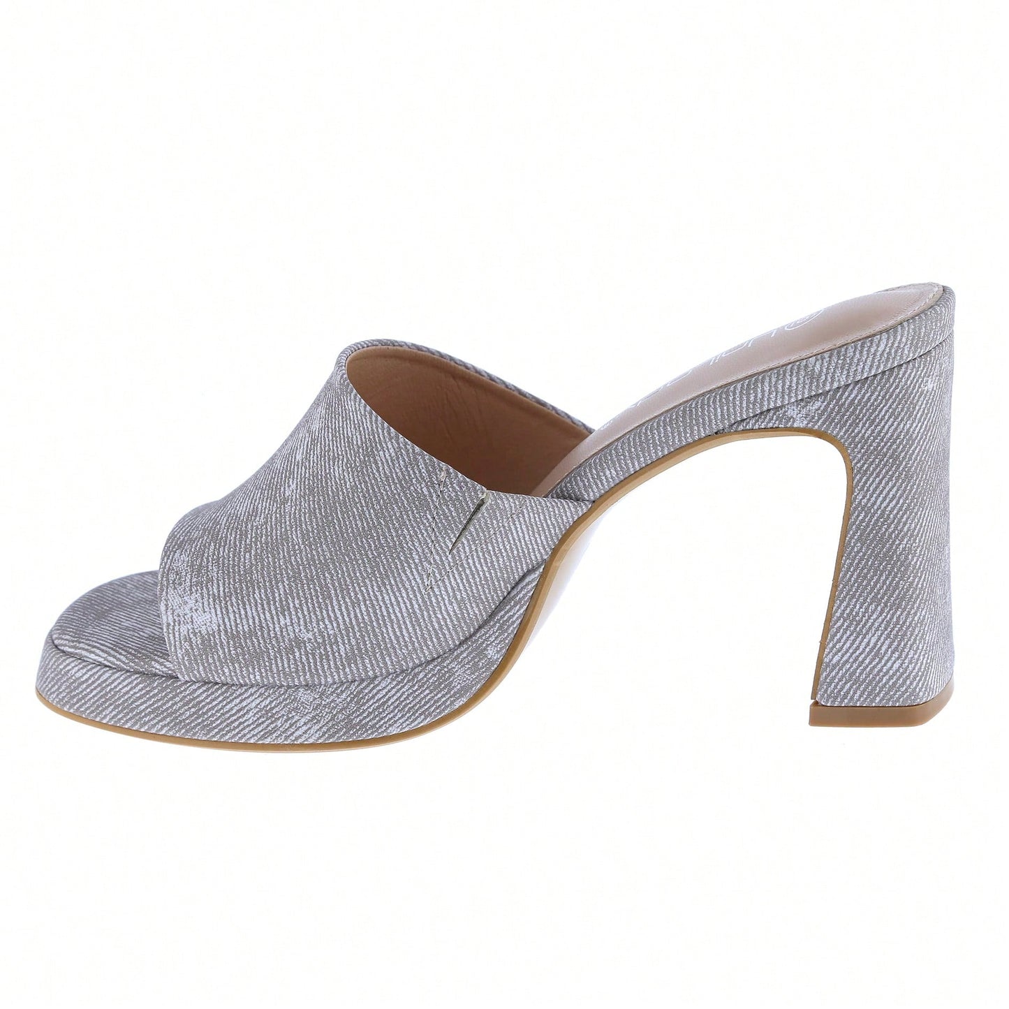 Women's Platform Chunky Heels Mules Square Open Toe High Heeled Sandals Slip On Slides Dress Shoes