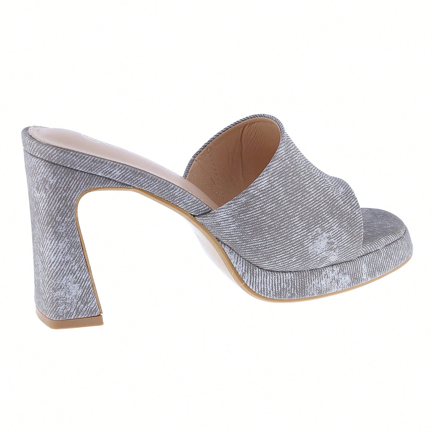 Women's Platform Chunky Heels Mules Square Open Toe High Heeled Sandals Slip On Slides Dress Shoes