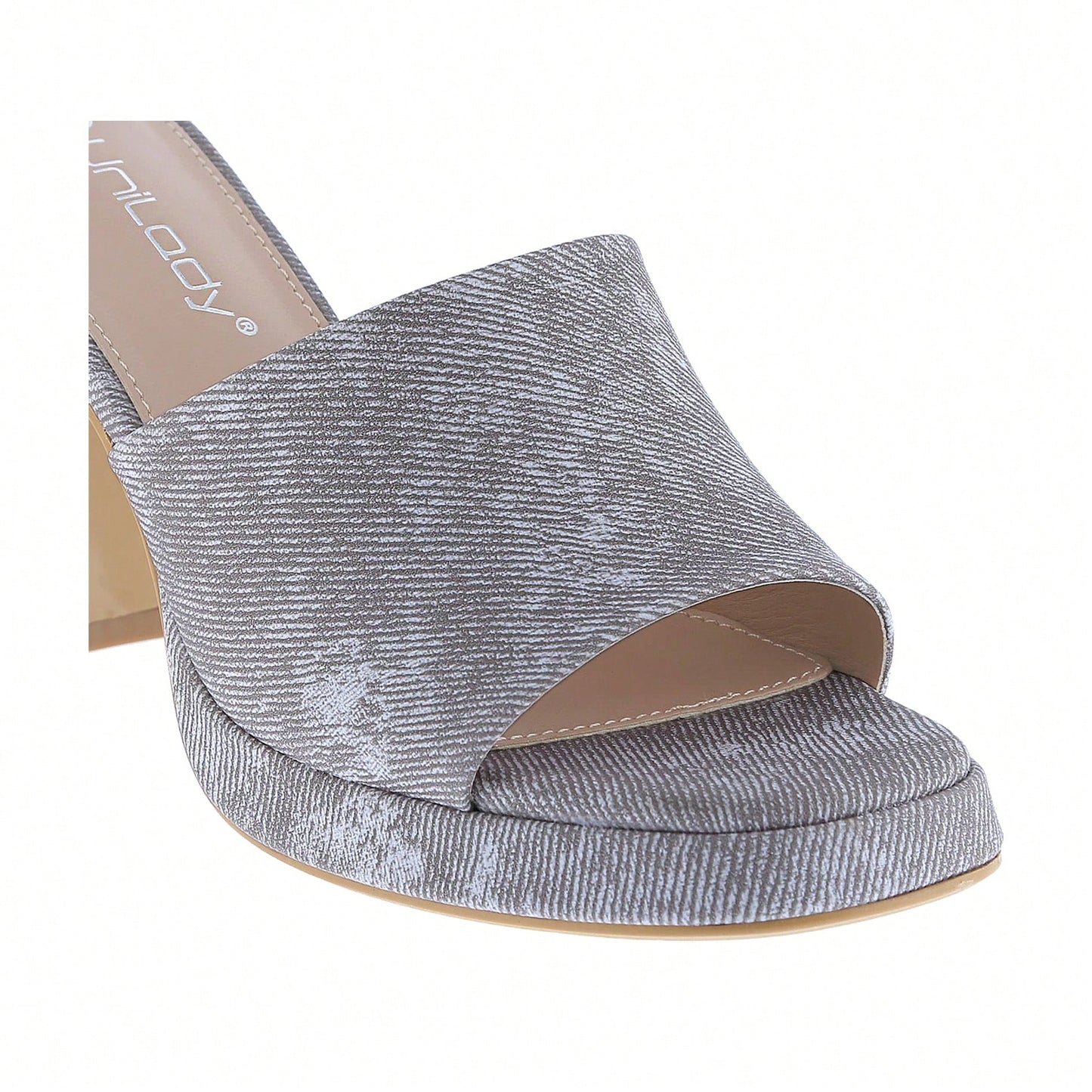 Women's Platform Chunky Heels Mules Square Open Toe High Heeled Sandals Slip On Slides Dress Shoes