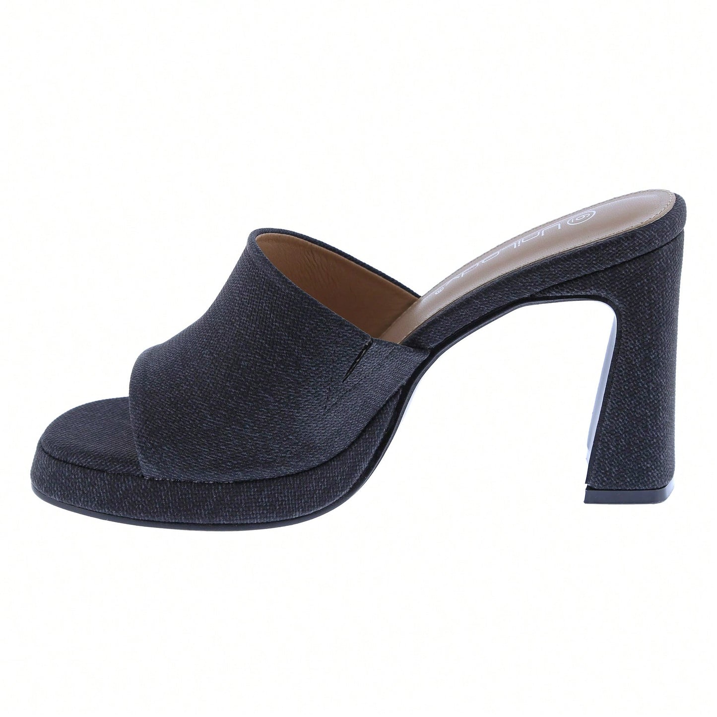 Women's Platform Chunky Heels Mules Square Open Toe High Heeled Sandals Slip On Slides Dress Shoes