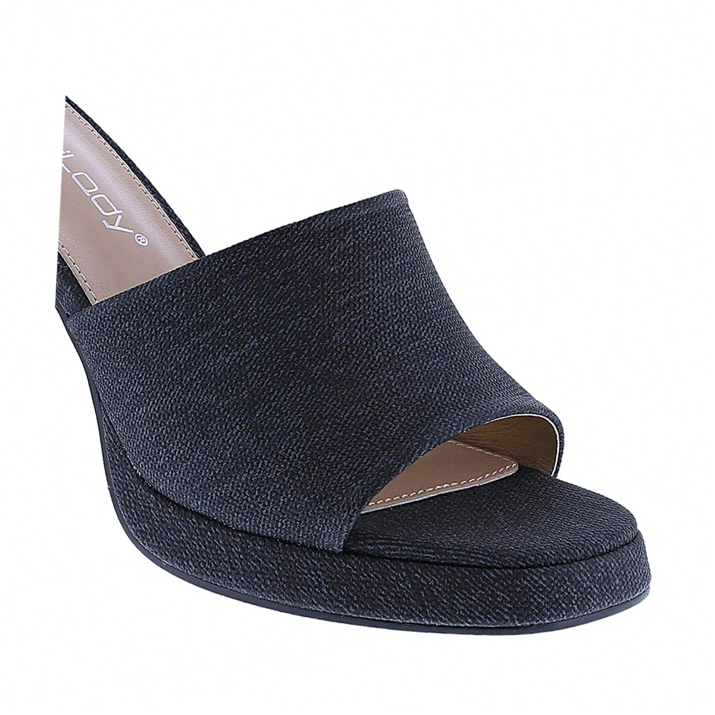 Women's Platform Chunky Heels Mules Square Open Toe High Heeled Sandals Slip On Slides Dress Shoes