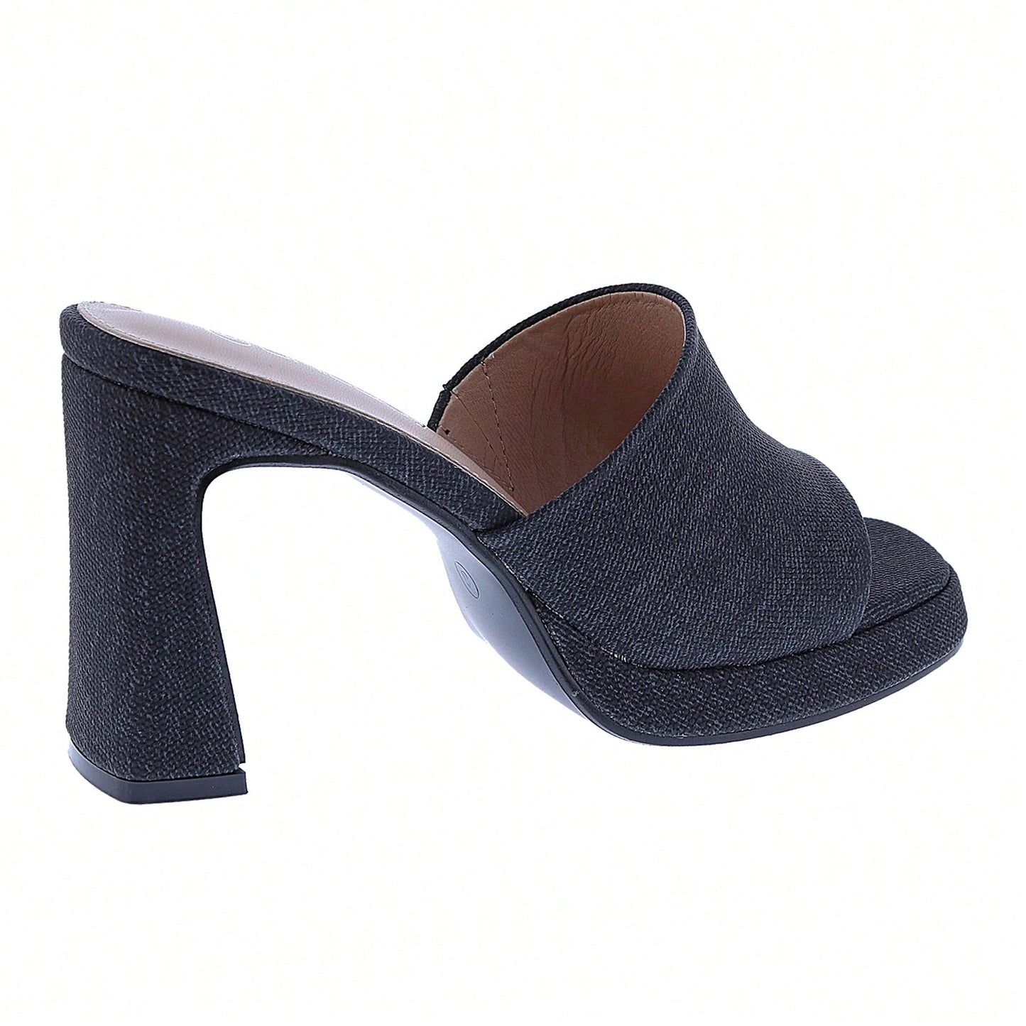 Women's Platform Chunky Heels Mules Square Open Toe High Heeled Sandals Slip On Slides Dress Shoes