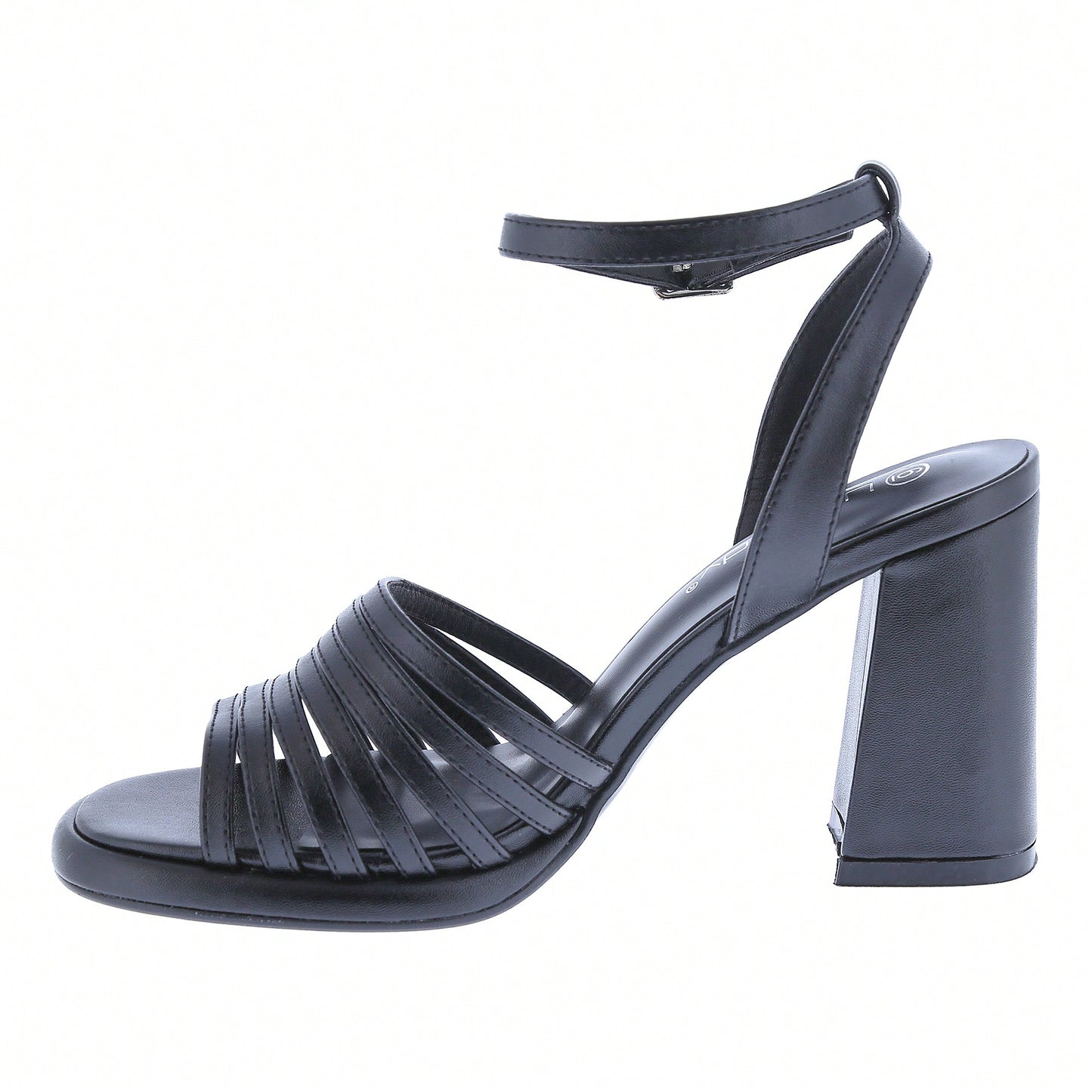 Women's Ankle Strap Square Toe Chunky Heels Sandals High Heeled Sandals