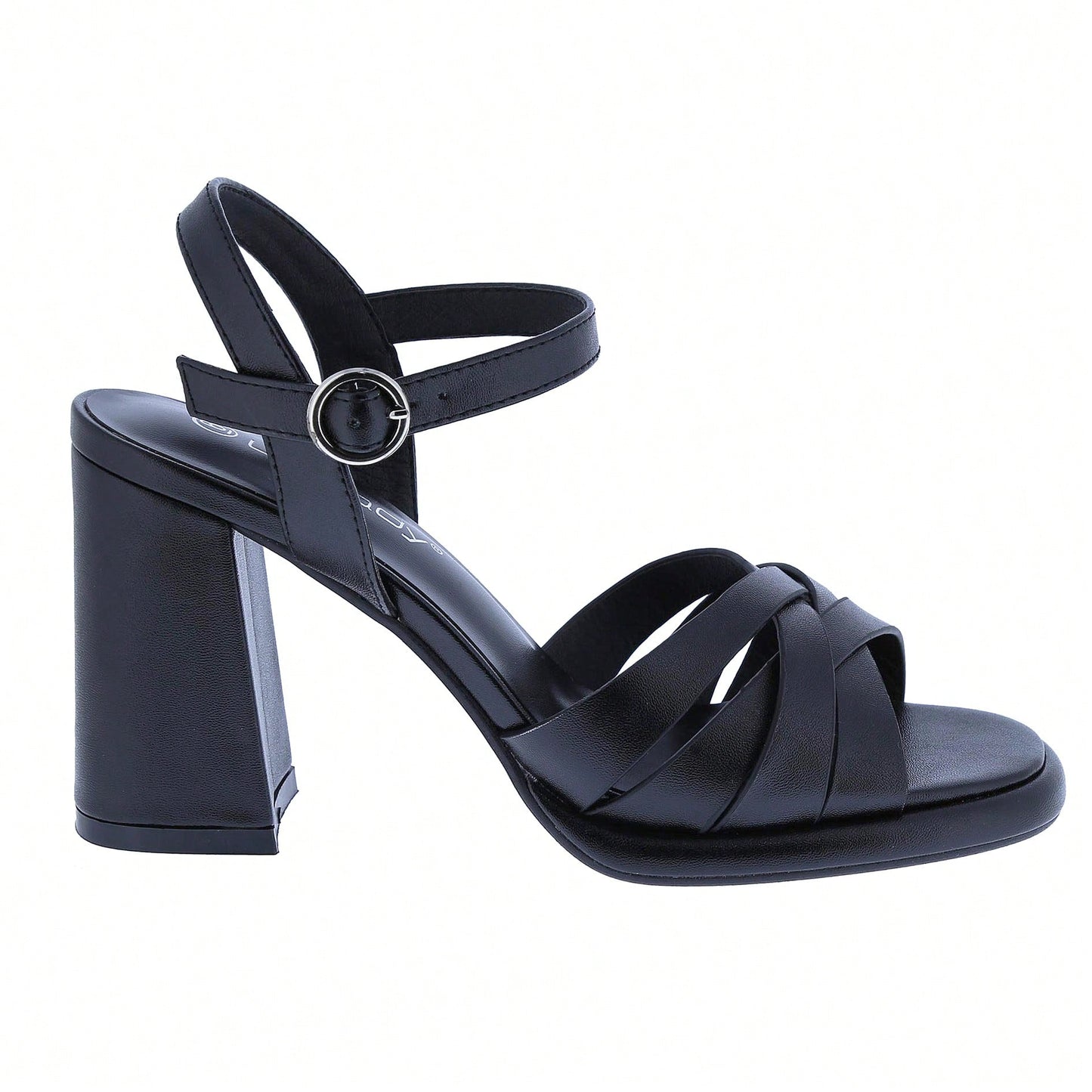 Women's Ankle Strap Square Toe Chunky Heels Sandals High Heeled Sandals