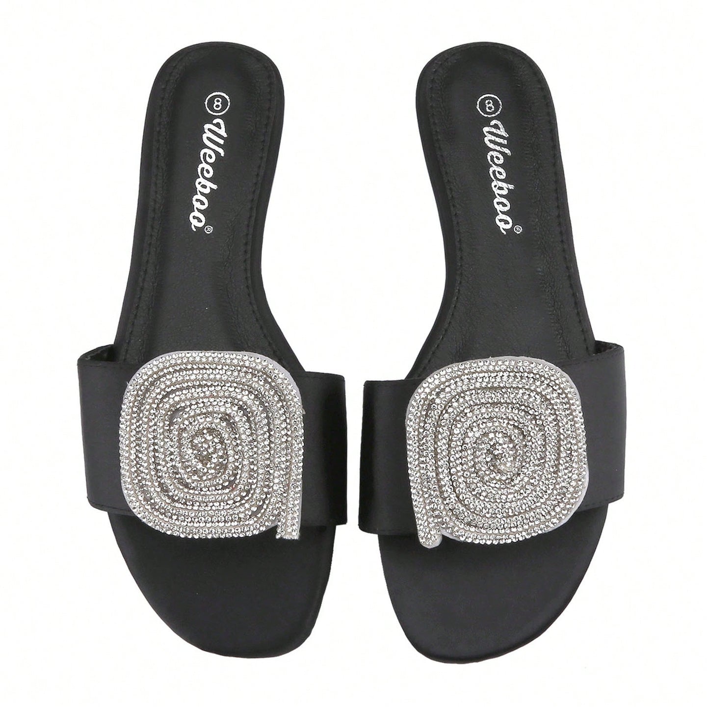 Women's Flat Rhinestone Sandals Fashion Slides Light Slippers For Summer