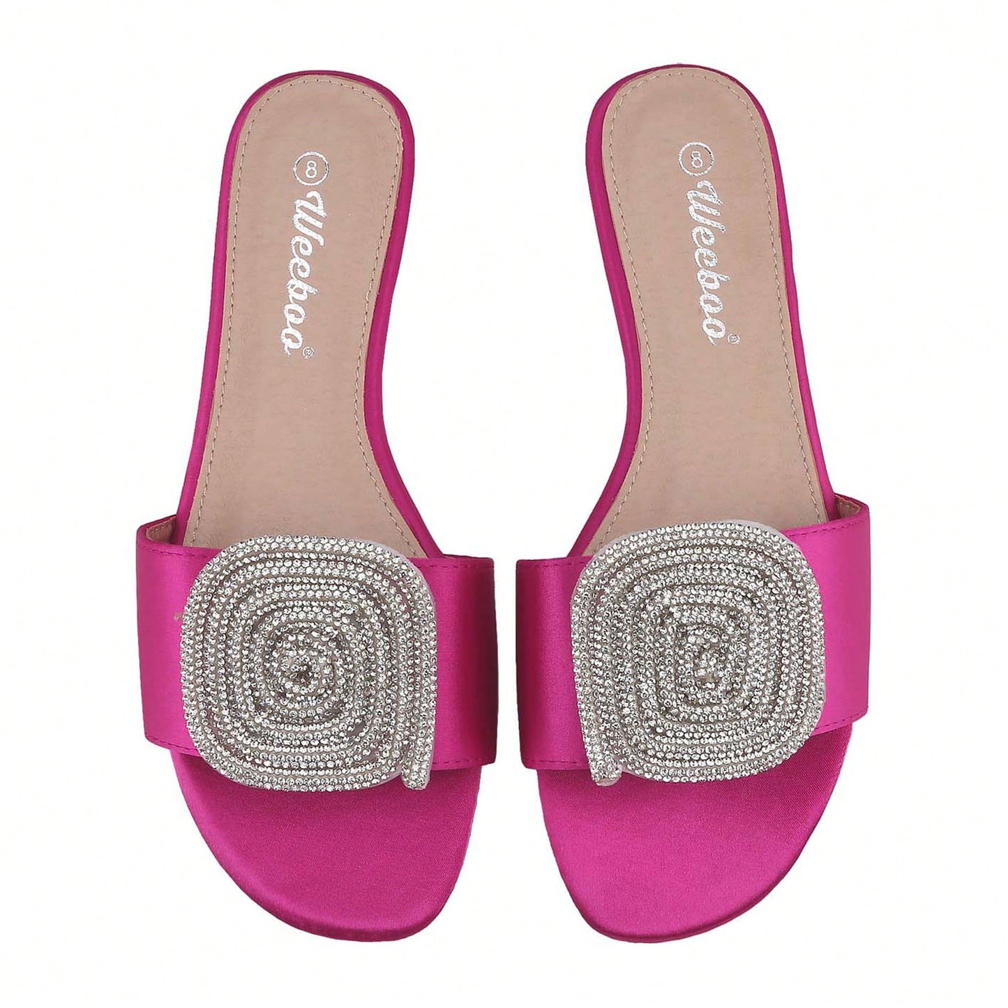 Women's Flat Rhinestone Sandals Fashion Slides Light Slippers For Summer