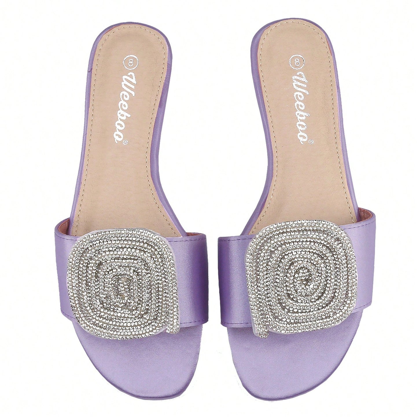 Women's Flat Rhinestone Sandals Fashion Slides Light Slippers For Summer