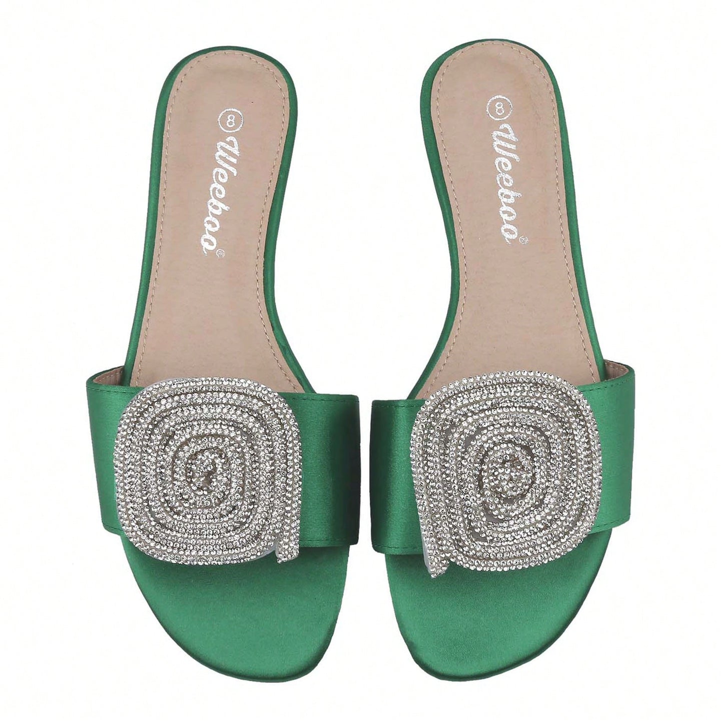 Women's Flat Rhinestone Sandals Fashion Slides Light Slippers For Summer