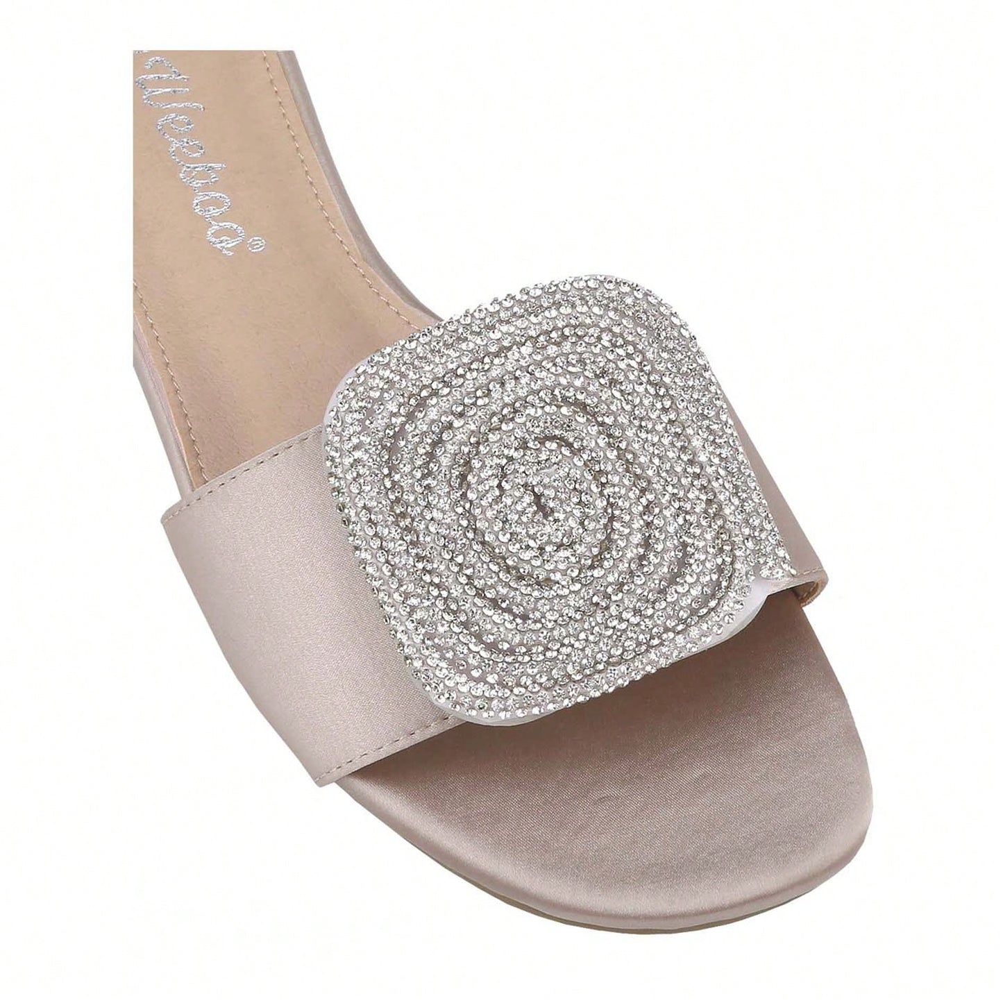 Women's Flat Rhinestone Sandals Fashion Slides Light Slippers For Summer