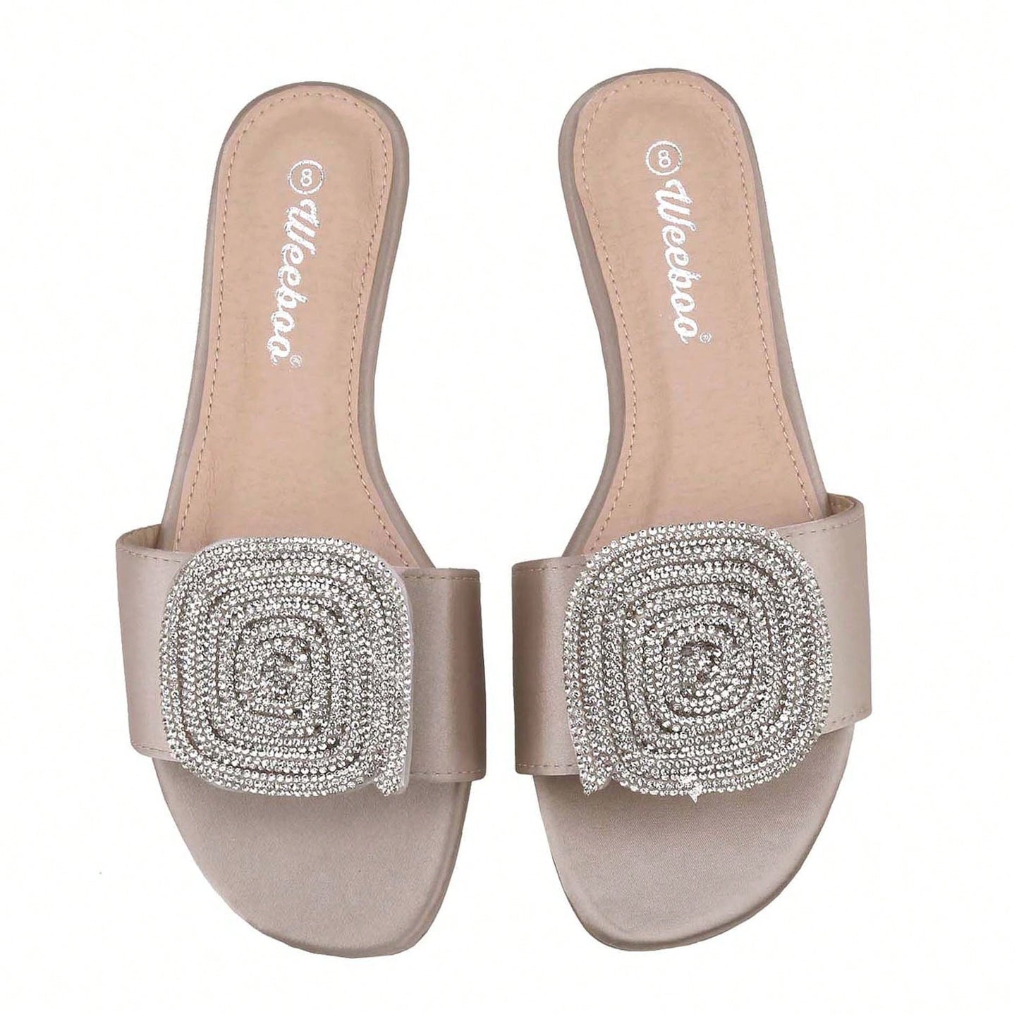 Women's Flat Rhinestone Sandals Fashion Slides Light Slippers For Summer