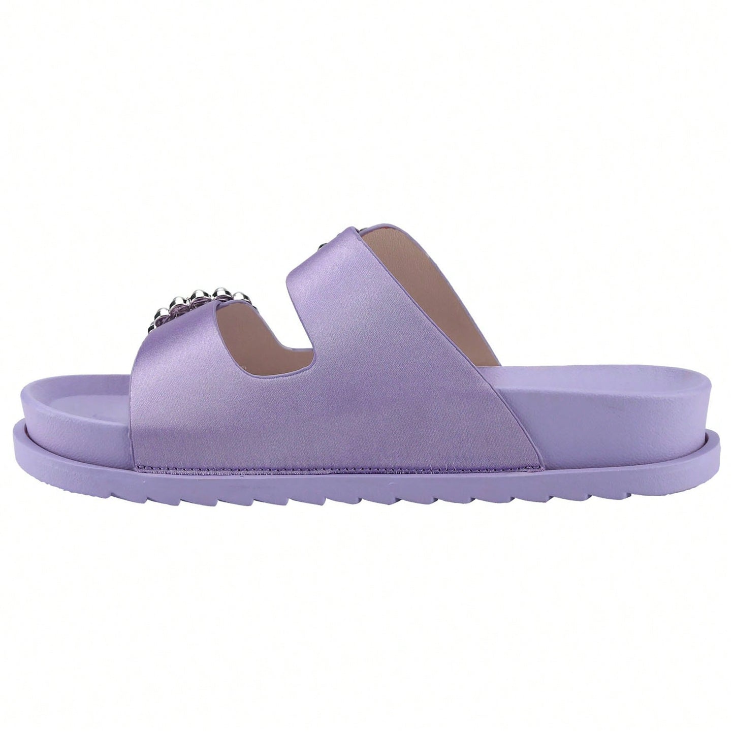 Women's Pearl Buckle Slides Women's Slides-Sandals Double Buckle Slip On-Summer-Slippers Adjustable Sandals Waterproof Swim Pool Bath Shower Shoes For Women Comfortable Non Slip