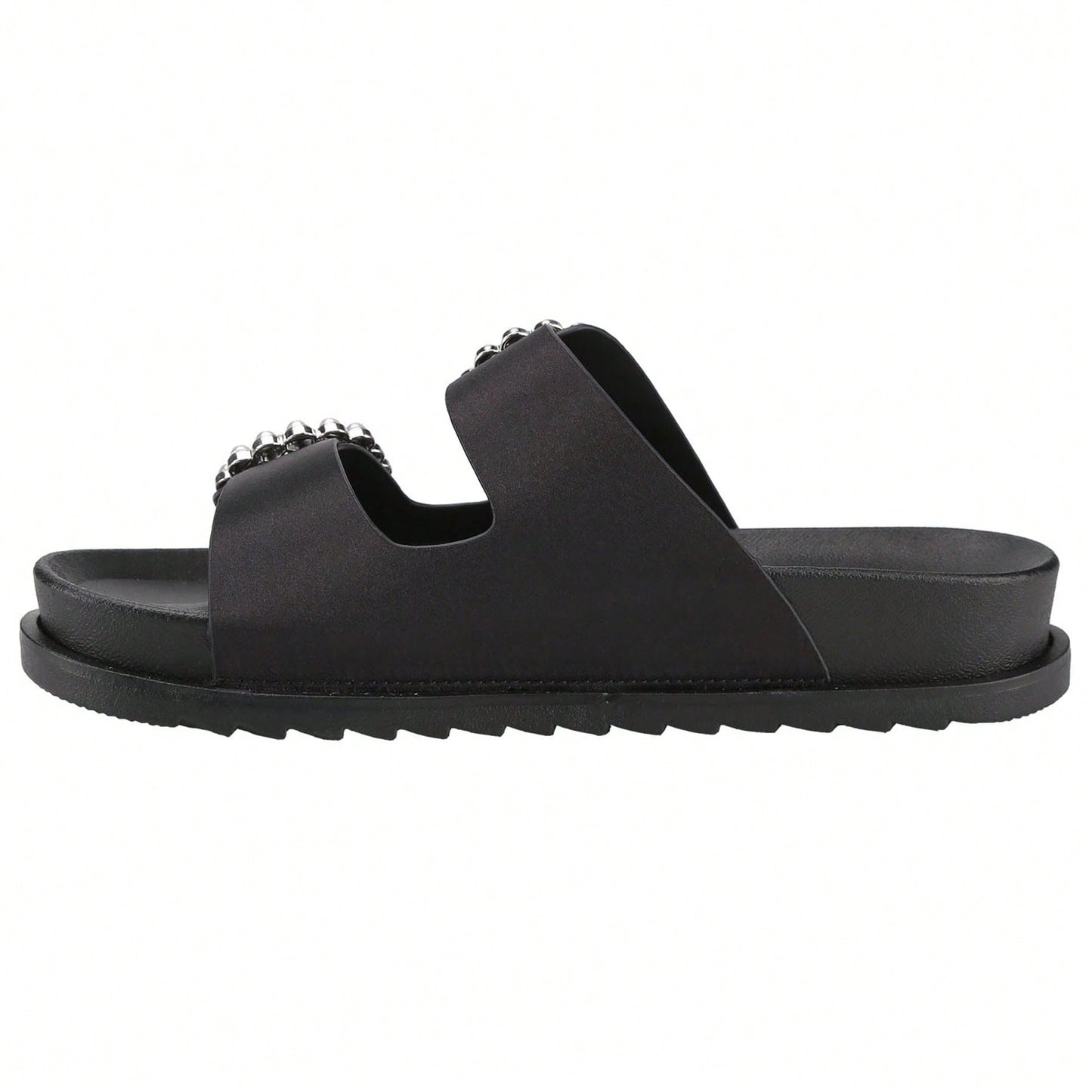 Women's Pearl Buckle Slides Women's Slides-Sandals Double Buckle Slip On-Summer-Slippers Adjustable Sandals Waterproof Swim Pool Bath Shower Shoes For Women Comfortable Non Slip