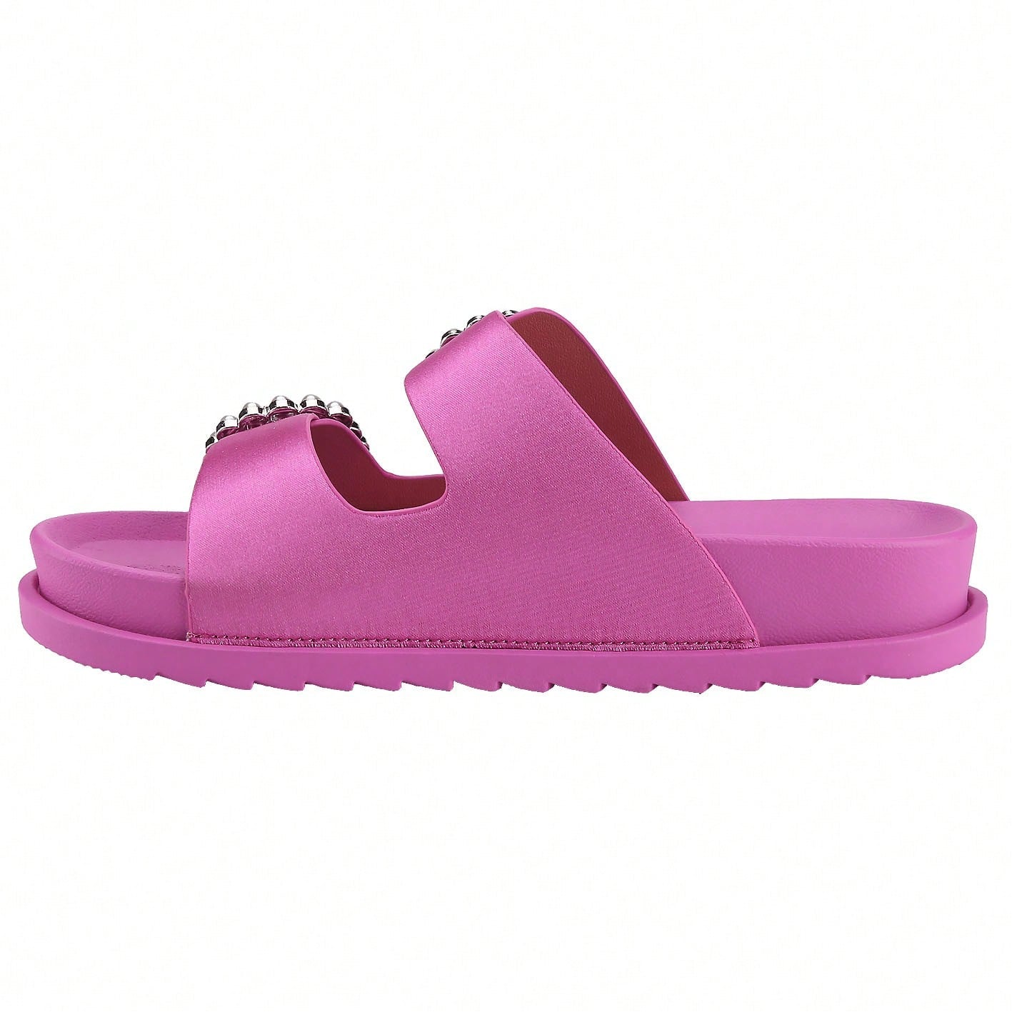 Women's Pearl Buckle Slides Women's Slides-Sandals Double Buckle Slip On-Summer-Slippers Adjustable Sandals Waterproof Swim Pool Bath Shower Shoes For Women Comfortable Non Slip