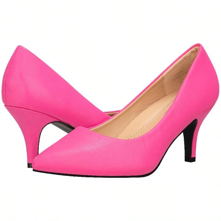 Women's Pointed Toe Stiletto Heels Thin Heel Pump Pointed Toe Low Heel Pumps PU