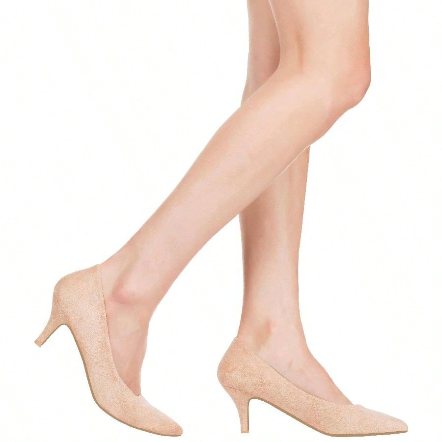 Women's Pointed Toe Stiletto Heels Thin Heel Pump Pointed Toe Low Heel Pumps PU