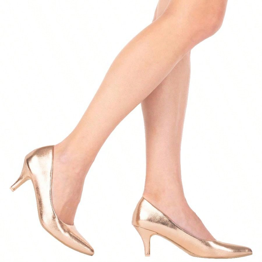 Women's Pointed Toe Stiletto Heels Thin Heel Pump Pointed Toe Low Heel Pumps PU