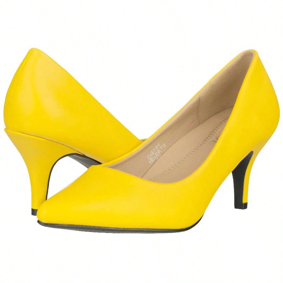 Women's Pointed Toe Stiletto Heels Thin Heel Pump Pointed Toe Low Heel Pumps PU