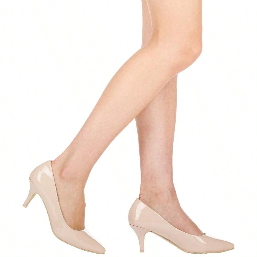 Women's Pointed Toe Stiletto Heels Thin Heel Pump Pointed Toe Low Heel Pumps PU