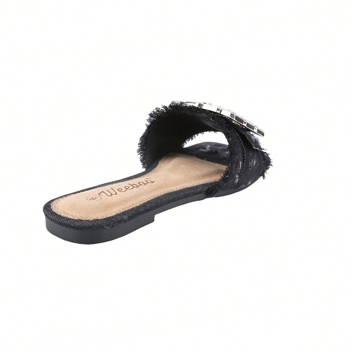 Women's Square Open Toe Summer Casual Flat Slide Sandals