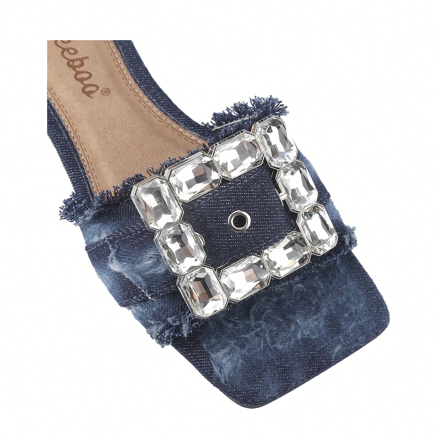 Women's Square Open Toe Summer Casual Flat Slide Sandals