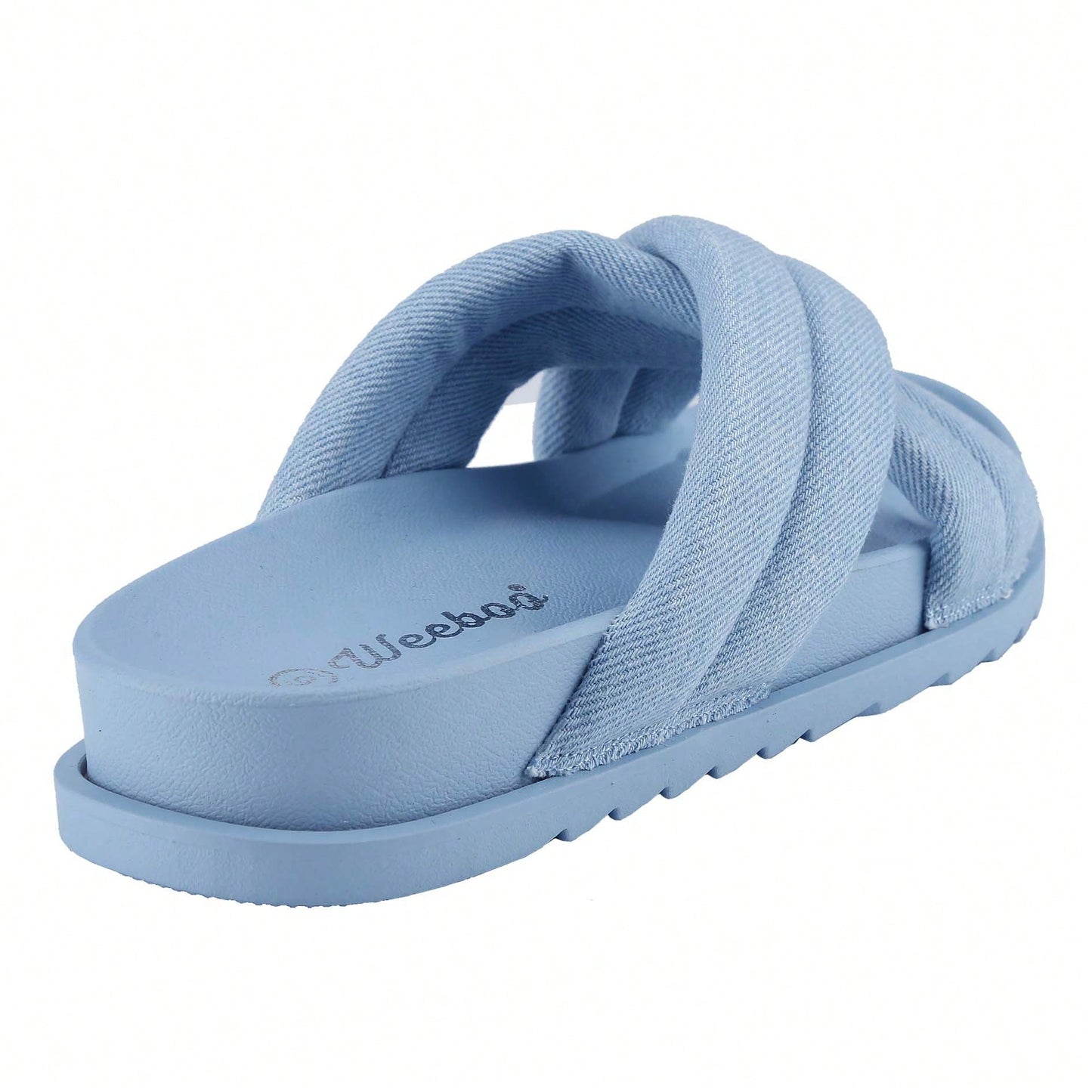 Women's Slide Sandals Slip On Open Toe Cute Platform Criss Cross Flat Sandals For Summer