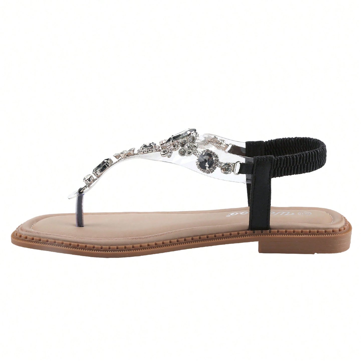 Women's Rhinestone Gladiator Sandals Flat Wedding Sandals Gem Pearl Sparkling Bridal Bridesmaid Sandals Blue Bohemian Sandals