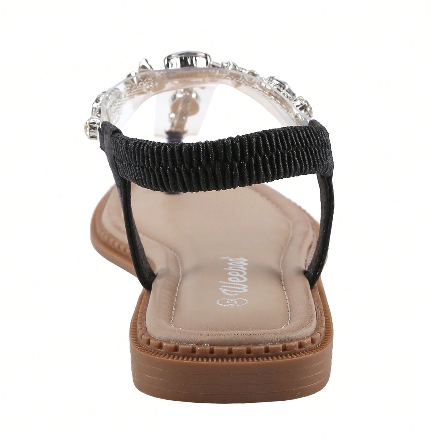 Women's Rhinestone Gladiator Sandals Flat Wedding Sandals Gem Pearl Sparkling Bridal Bridesmaid Sandals Blue Bohemian Sandals