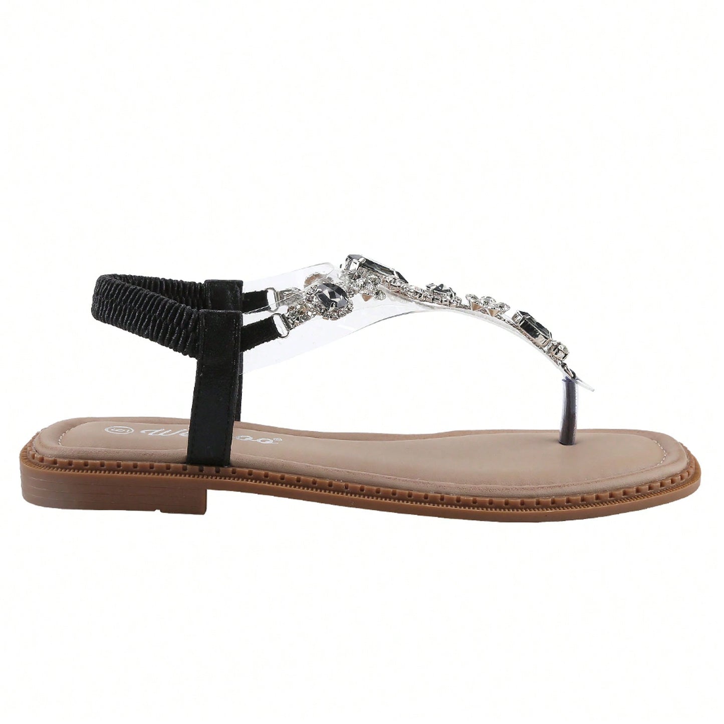 Women's Rhinestone Gladiator Sandals Flat Wedding Sandals Gem Pearl Sparkling Bridal Bridesmaid Sandals Blue Bohemian Sandals