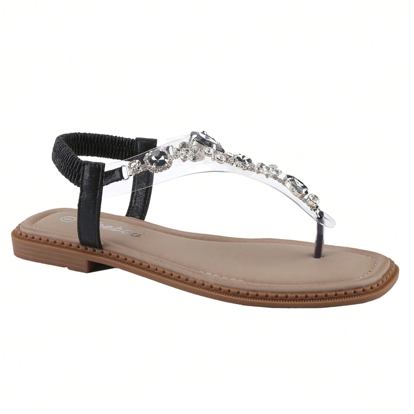 Women's Rhinestone Gladiator Sandals Flat Wedding Sandals Gem Pearl Sparkling Bridal Bridesmaid Sandals Blue Bohemian Sandals