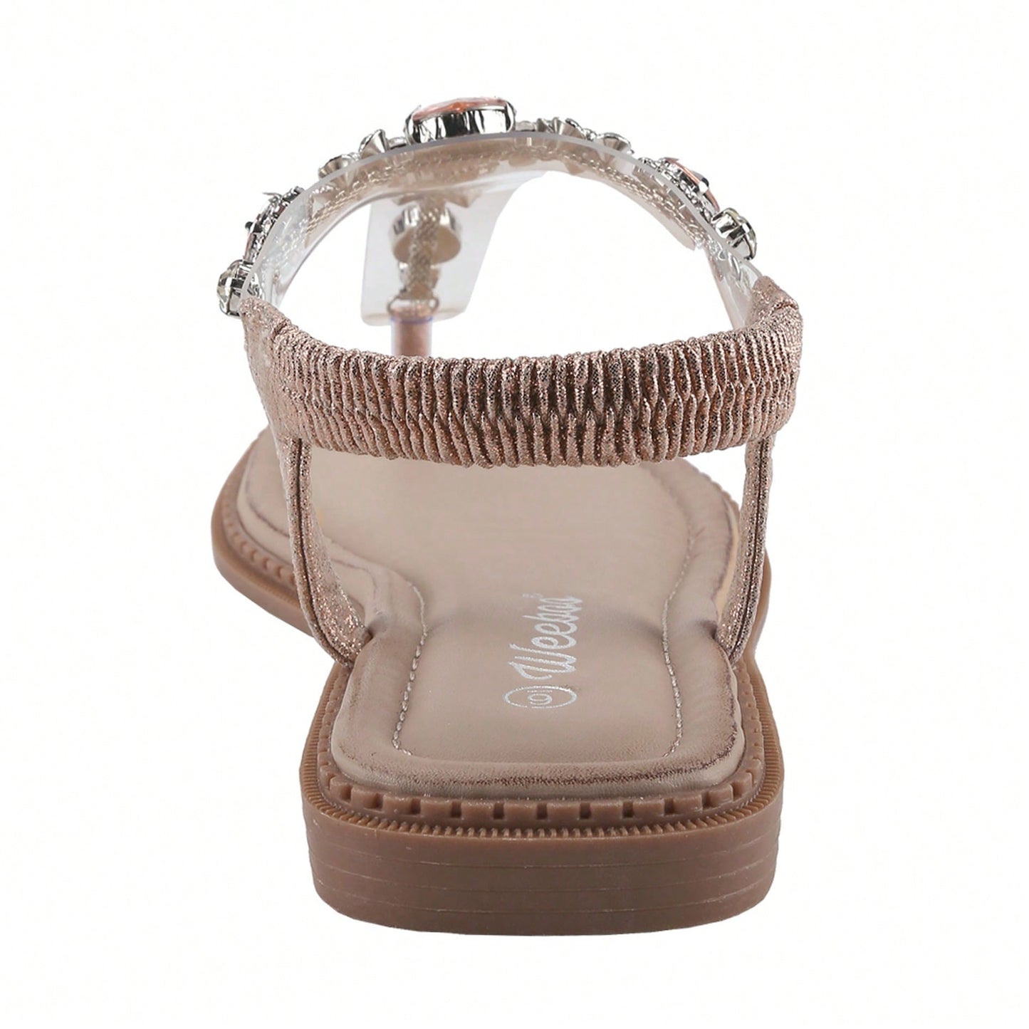 Women's Rhinestone Gladiator Sandals Flat Wedding Sandals Gem Pearl Sparkling Bridal Bridesmaid Sandals Blue Bohemian Sandals