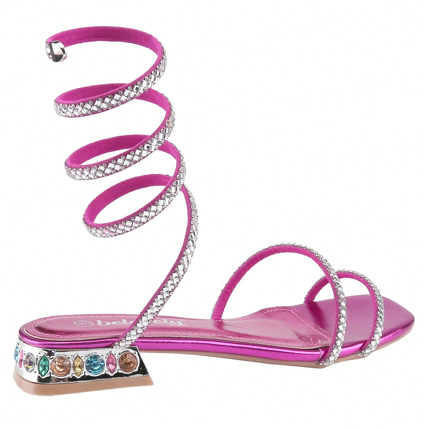 Women's Bling Rhinestone Square Flat Sandals,Crystal Satin Glitter Mules Slippers Boho Open Toe Slip-On Beach Sandals