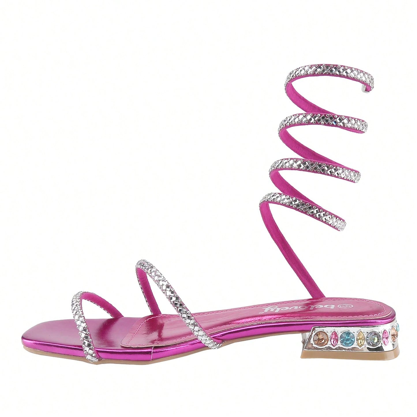 Women's Bling Rhinestone Square Flat Sandals,Crystal Satin Glitter Mules Slippers Boho Open Toe Slip-On Beach Sandals