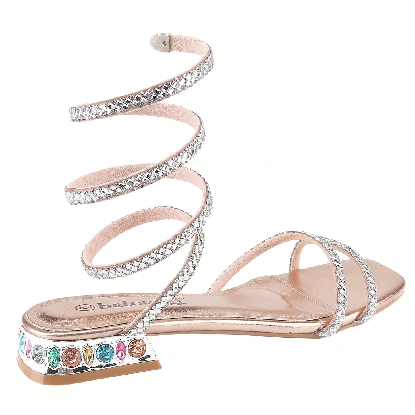 Women's Bling Rhinestone Square Flat Sandals,Crystal Satin Glitter Mules Slippers Boho Open Toe Slip-On Beach Sandals