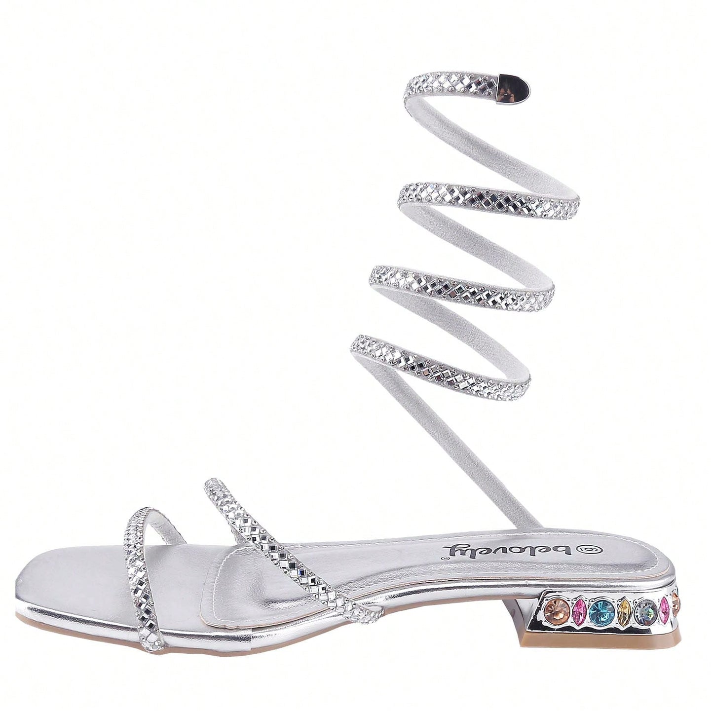 Women's Bling Rhinestone Square Flat Sandals,Crystal Satin Glitter Mules Slippers Boho Open Toe Slip-On Beach Sandals